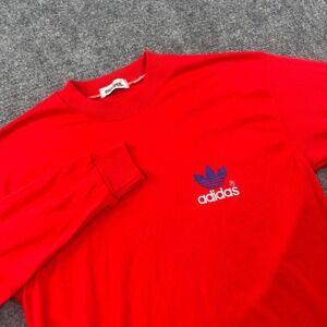 Prosper Adidas Long Sleeve Shirt M Red Trefoil Graphic Tee Flaw Men's